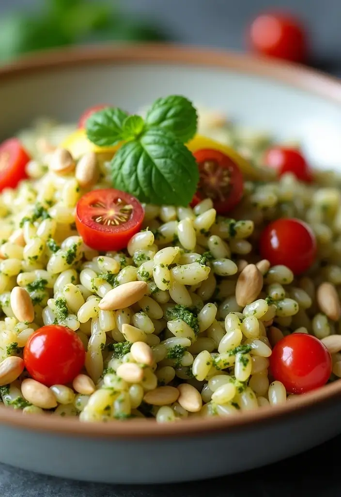 25 Lemon Orzo Pasta Salad Recipes with a Bright, Zesty Flavor 71 25 Lemon Orzo Pasta Salad Recipes with a Bright, Zesty Flavor - 13. Lemon Orzo Salad with Pesto