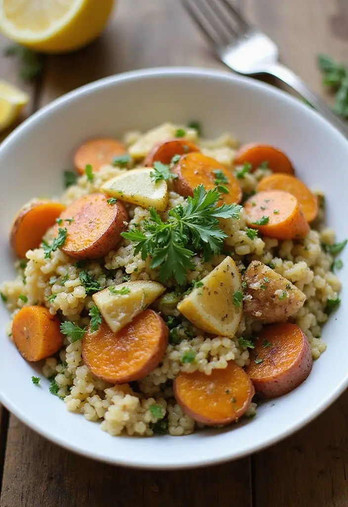 25 Lemon Orzo Pasta Salad Recipes with a Bright, Zesty Flavor 115 25 Lemon Orzo Pasta Salad Recipes with a Bright, Zesty Flavor - 23. Lemon Orzo Salad with Sweet Potatoes