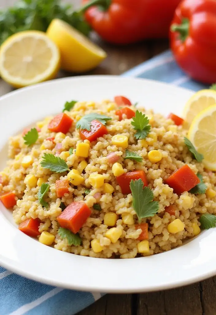 25 Lemon Orzo Pasta Salad Recipes with a Bright, Zesty Flavor 122 25 Lemon Orzo Pasta Salad Recipes with a Bright, Zesty Flavor - 24. Lemon Orzo Salad with Bell Peppers & Corn