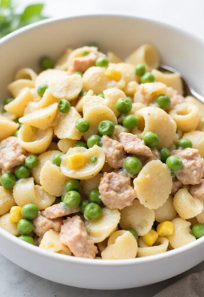 25 Main Dish Pasta Salad Recipes That Are Satisfying and Easy 51 25 Main Dish Pasta Salad Recipes That Are Satisfying and Easy - 11. Tuna Pasta Salad with Peas and Corn