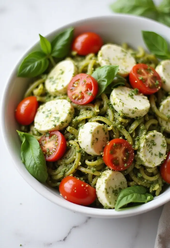 25 Main Dish Pasta Salad Recipes That Are Satisfying and Easy 8 25 Main Dish Pasta Salad Recipes That Are Satisfying and Easy - 2. Pesto Caprese Pasta Salad