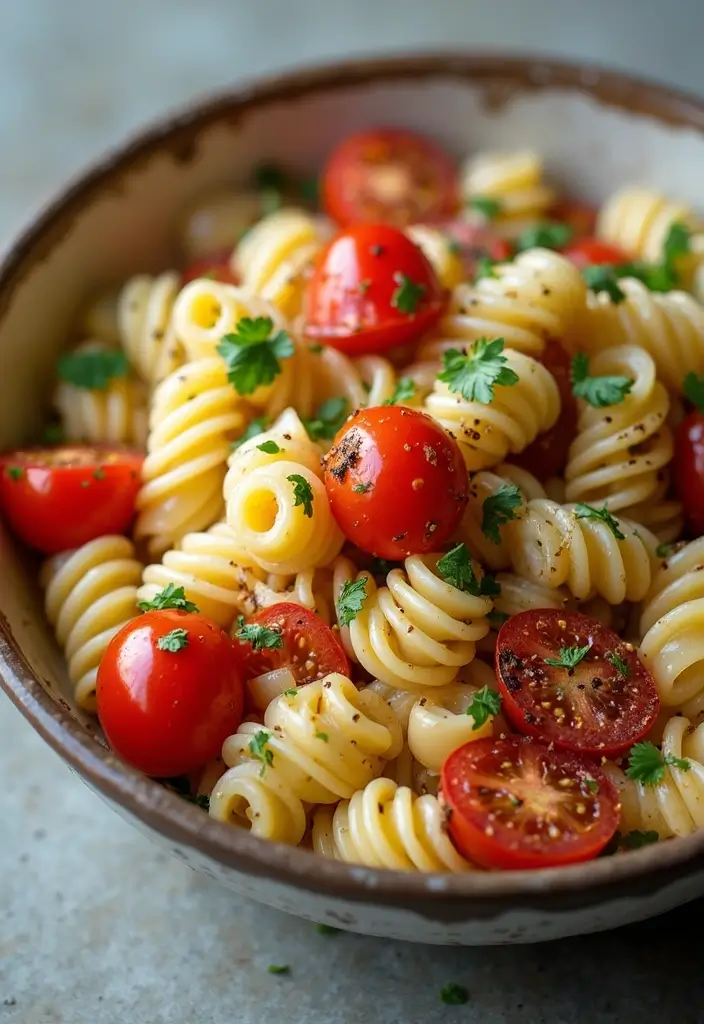 25 Main Dish Pasta Salad Recipes That Are Satisfying and Easy 102 25 Main Dish Pasta Salad Recipes That Are Satisfying and Easy - 20. Roasted Garlic and Tomato Pasta Salad