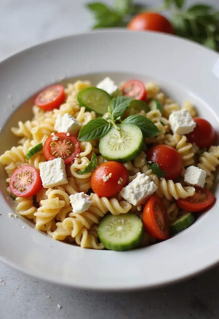 25 Main Dish Pasta Salad Recipes That Are Satisfying and Easy 18 25 Main Dish Pasta Salad Recipes That Are Satisfying and Easy - 4. Greek Pasta Salad with Feta