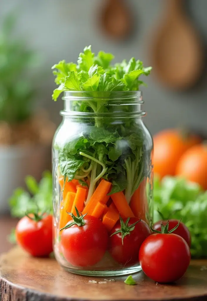 25 Mason Jar Salad Recipes That Are Fresh, Fun, and Healthy 1 25 Mason Jar Salad Recipes That Are Fresh, Fun, and Healthy - 1. Classic Garden Salad in a Jar