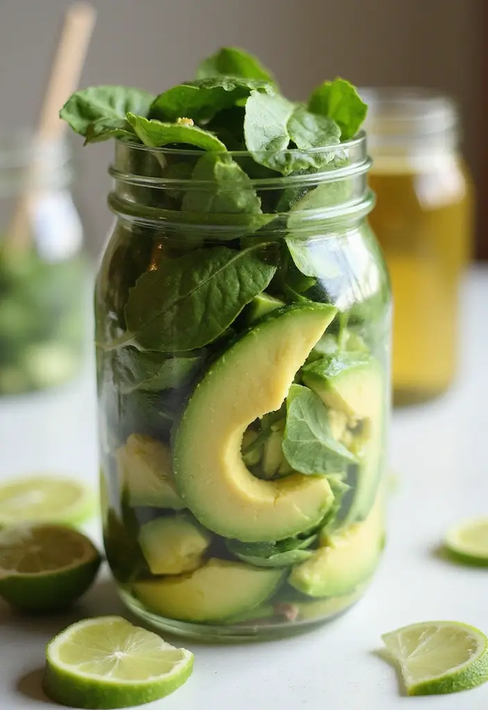 25 Mason Jar Salad Recipes That Are Fresh, Fun, and Healthy 57 25 Mason Jar Salad Recipes That Are Fresh, Fun, and Healthy - 13. Heart-Healthy Avocado Salad
