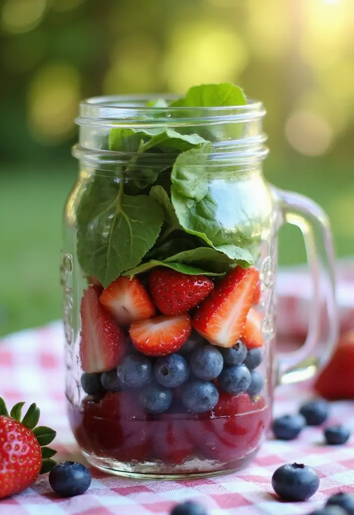 25 Mason Jar Salad Recipes That Are Fresh, Fun, and Healthy 67 25 Mason Jar Salad Recipes That Are Fresh, Fun, and Healthy - 15. Berry and Spinach Salad