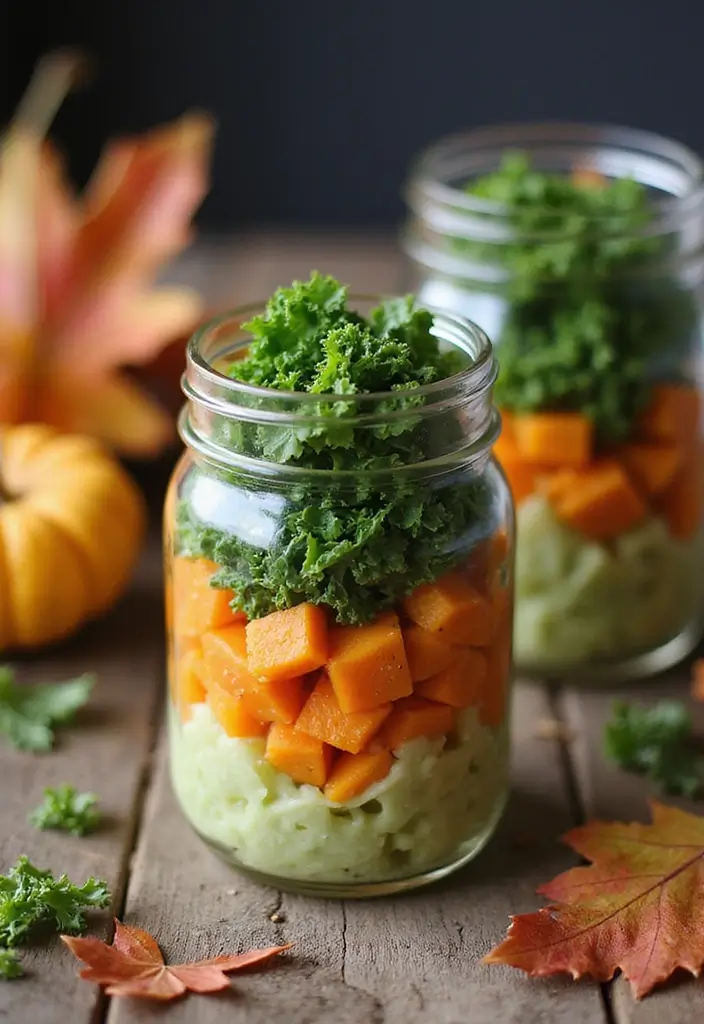 25 Mason Jar Salad Recipes That Are Fresh, Fun, and Healthy 102 25 Mason Jar Salad Recipes That Are Fresh, Fun, and Healthy - 22. Sweet Potato and Kale Salad