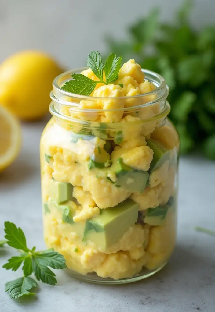 25 Mason Jar Salad Recipes That Are Fresh, Fun, and Healthy 105 25 Mason Jar Salad Recipes That Are Fresh, Fun, and Healthy - 23. Egg Salad with Avocado