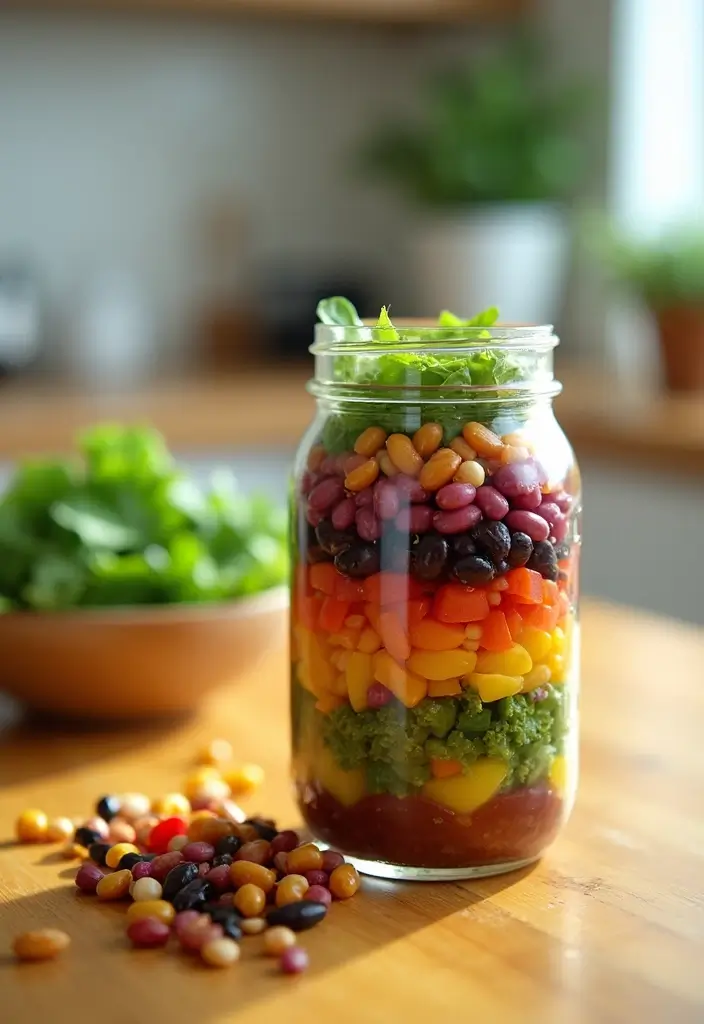 25 Mason Jar Salad Recipes That Are Fresh, Fun, and Healthy 110 25 Mason Jar Salad Recipes That Are Fresh, Fun, and Healthy - 24. Fiber-Rich Bean Salad