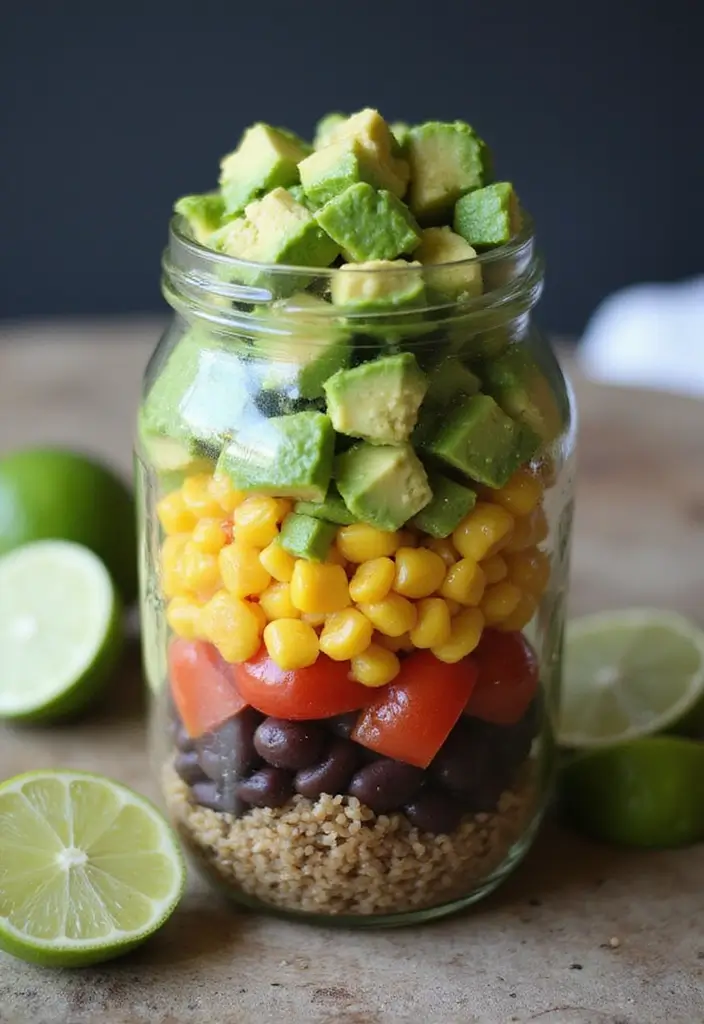 25 Mason Jar Salad Recipes That Are Fresh, Fun, and Healthy 11 25 Mason Jar Salad Recipes That Are Fresh, Fun, and Healthy - 3. Quinoa and Black Bean Salad