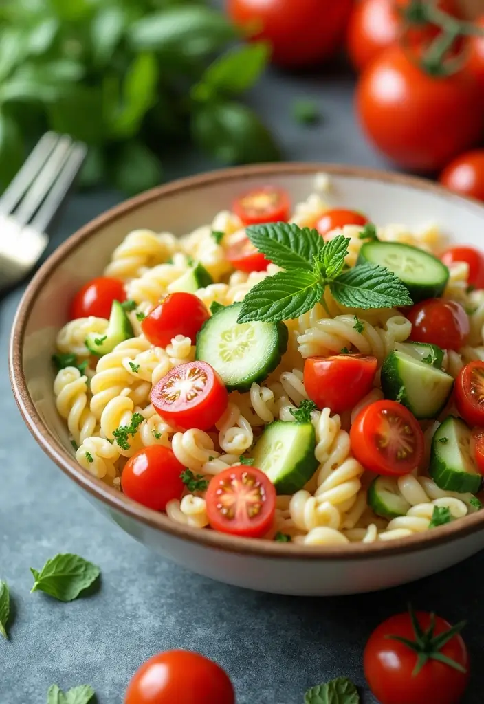 25 Pasta Salad Recipes That Are 100% Gluten Free and Flavorful 127 25 Pasta Salad Recipes That Are 100% Gluten Free and Flavorful - 23. Cucumber Tomato Pasta Salad