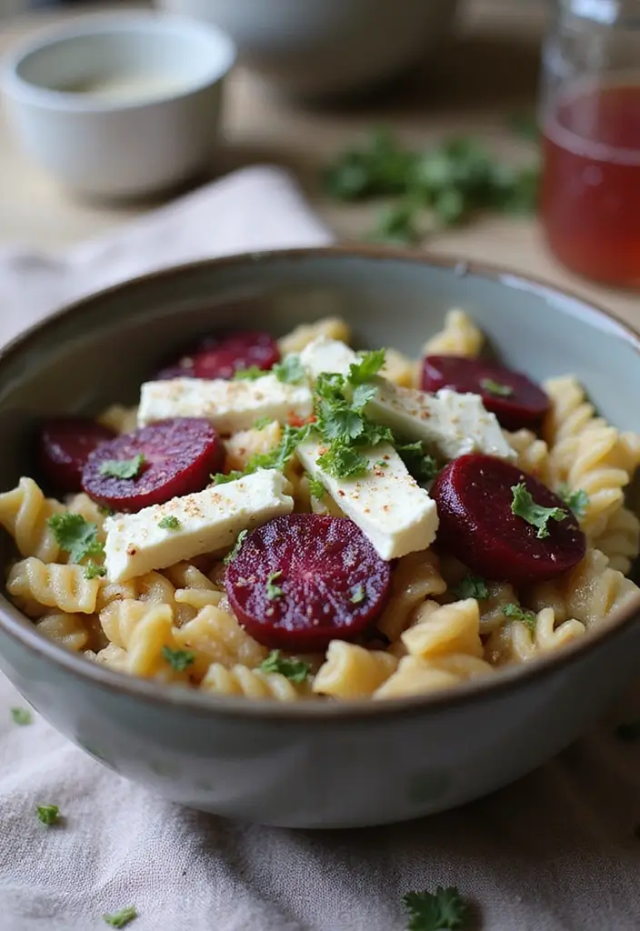25 Pasta Salad Recipes That Are 100% Gluten Free and Flavorful 134 25 Pasta Salad Recipes That Are 100% Gluten Free and Flavorful - 24. Beets and Goat Cheese Pasta Salad
