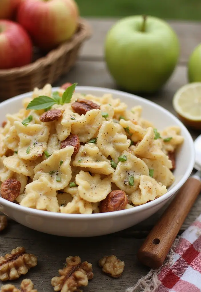 25 Pasta Salad Recipes for BBQ That Steal the Show 50 25 Pasta Salad Recipes for BBQ That Steal the Show - 10. Apple Walnut Pasta Salad