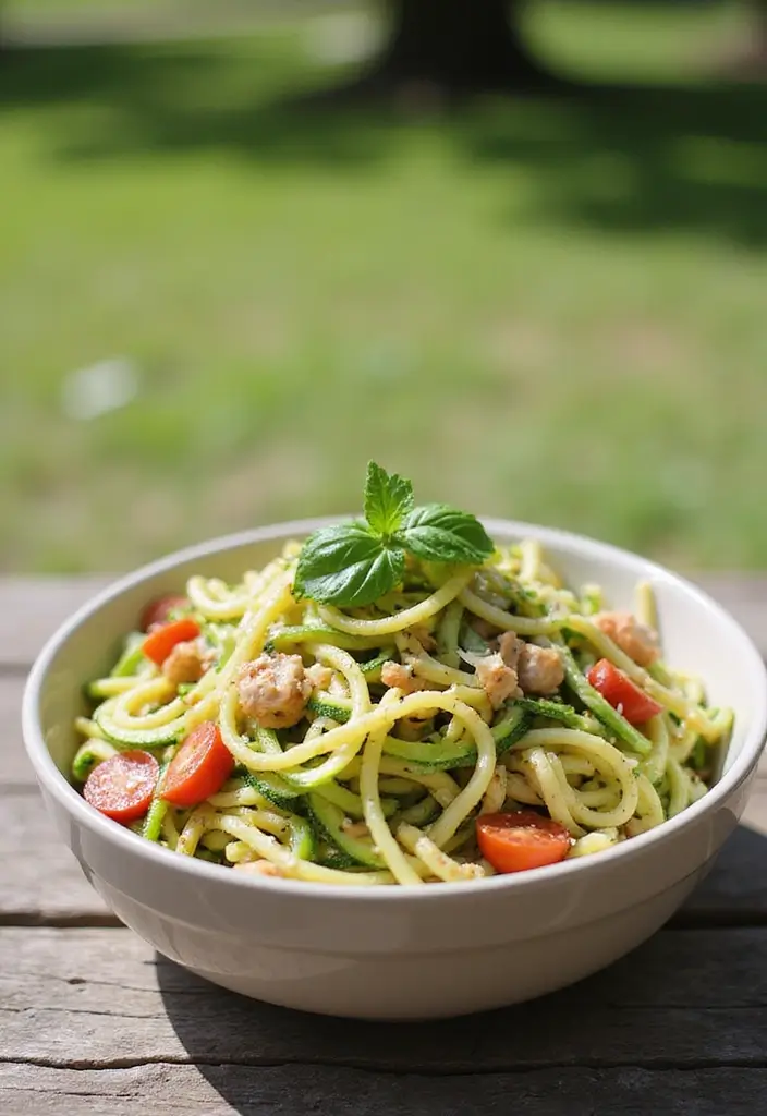 25 Pasta Salad Recipes for BBQ That Steal the Show 109 25 Pasta Salad Recipes for BBQ That Steal the Show - 21. Zucchini Noodle Pasta Salad