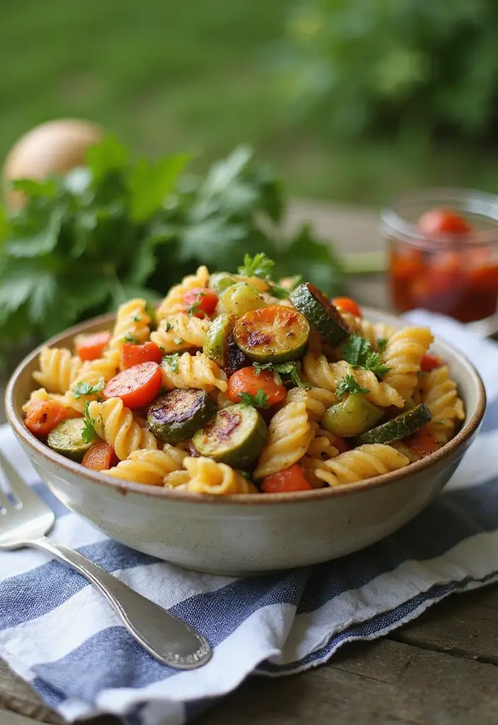 25 Pasta Salad Recipes for BBQ That Steal the Show 112 25 Pasta Salad Recipes for BBQ That Steal the Show - 22. Roasted Vegetable Pasta Salad