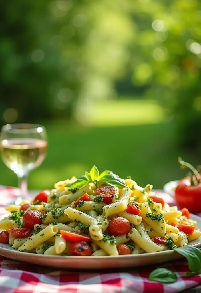 25 Pasta Salad Recipes for BBQ That Steal the Show 11 25 Pasta Salad Recipes for BBQ That Steal the Show - 3. Pesto Penne with Grilled Veggies