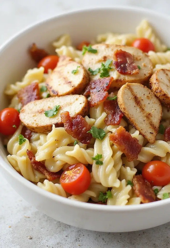 25 Pasta Salad Recipes with Bacon Ranch for Creamy Perfection 54 25 Pasta Salad Recipes with Bacon Ranch for Creamy Perfection - 10. Bacon Ranch Pasta Salad with Grilled Chicken