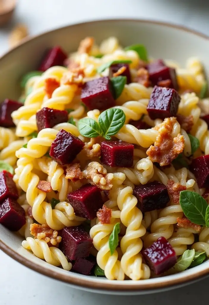 25 Pasta Salad Recipes with Bacon Ranch for Creamy Perfection 78 25 Pasta Salad Recipes with Bacon Ranch for Creamy Perfection - 14. Bacon Ranch Pasta Salad with Beets