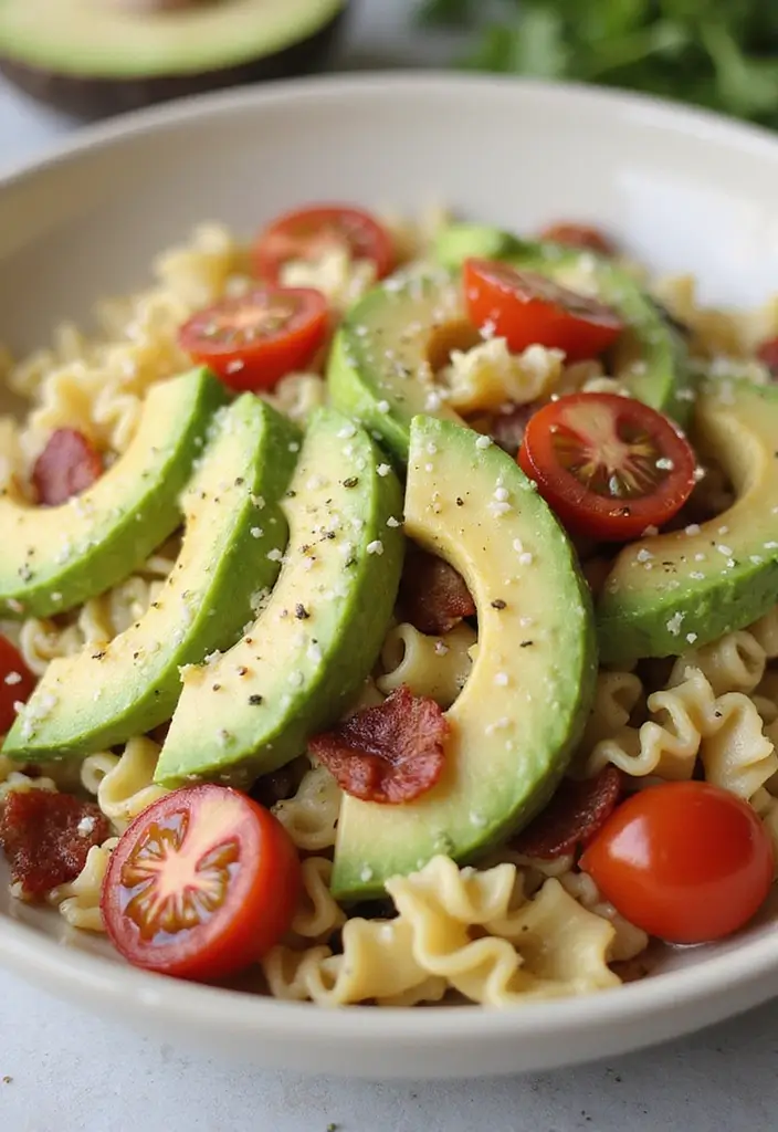 25 Pasta Salad Recipes with Bacon Ranch for Creamy Perfection 91 25 Pasta Salad Recipes with Bacon Ranch for Creamy Perfection - 17. Bacon Ranch Pasta Salad with Avocado