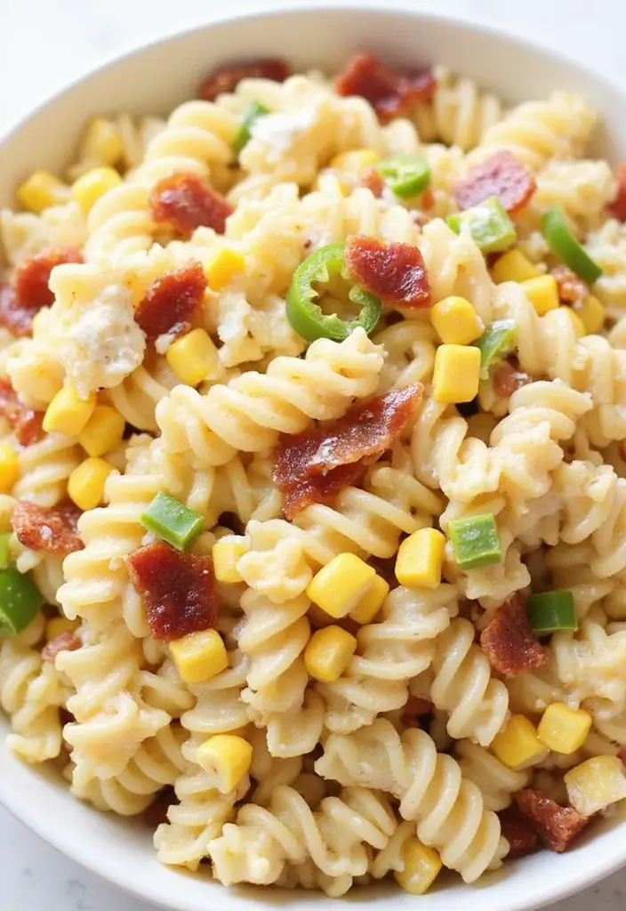 25 Pasta Salad Recipes with Bacon Ranch for Creamy Perfection 114 25 Pasta Salad Recipes with Bacon Ranch for Creamy Perfection - 22. Bacon Ranch Pasta Salad with Peppers and Corn