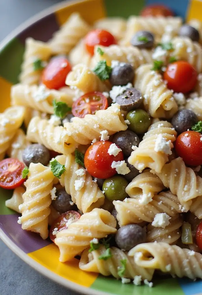 25 Pasta Salad Recipes with Bacon Ranch for Creamy Perfection 16 25 Pasta Salad Recipes with Bacon Ranch for Creamy Perfection - 4. Greek Pasta Salad with Bacon Ranch