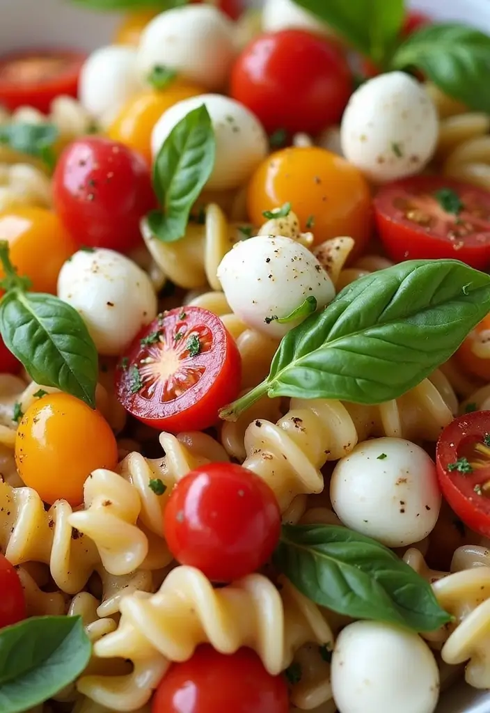 25 Pasta Salad Recipes with Bacon Ranch for Creamy Perfection 40 25 Pasta Salad Recipes with Bacon Ranch for Creamy Perfection - 8. Bacon Ranch Caprese Pasta Salad