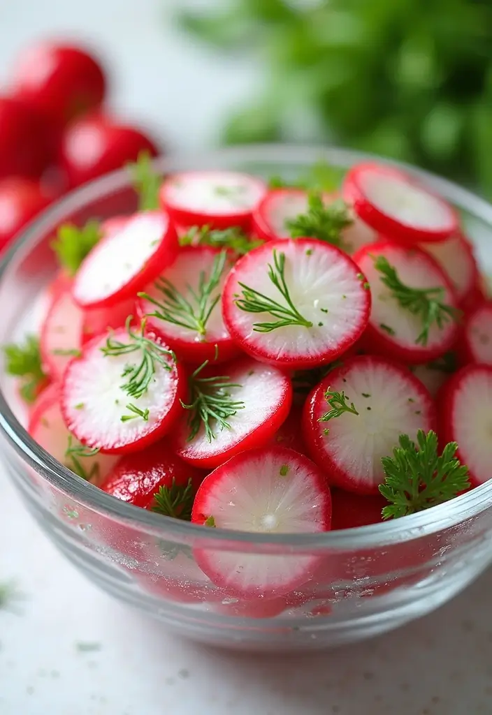 25 Raw Vegetable Salad Recipes That Are Crunchy and Healthy 55 25 Raw Vegetable Salad Recipes That Are Crunchy and Healthy - 11. Crunchy Radish Salad