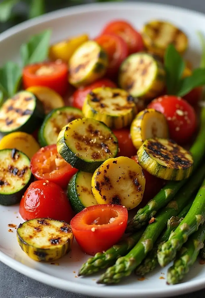 25 Raw Vegetable Salad Recipes That Are Crunchy and Healthy 95 25 Raw Vegetable Salad Recipes That Are Crunchy and Healthy - 19. Grilled Vegetable Salad