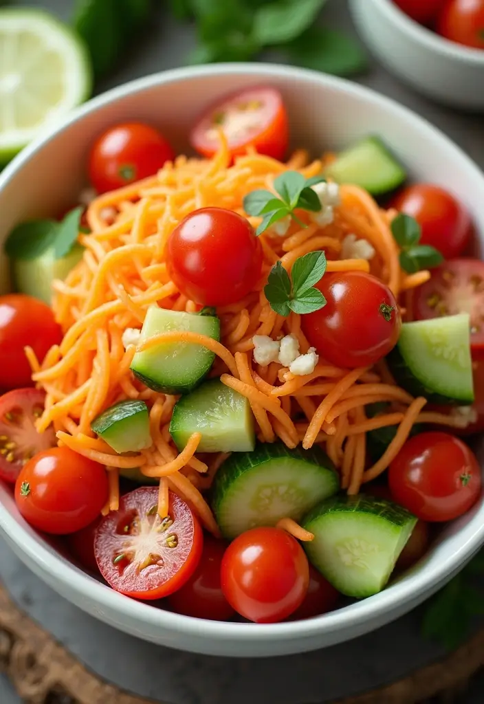 25 Raw Vegetable Salad Recipes That Are Crunchy and Healthy 109 25 Raw Vegetable Salad Recipes That Are Crunchy and Healthy - 21. Raw Vegetable Medley Salad