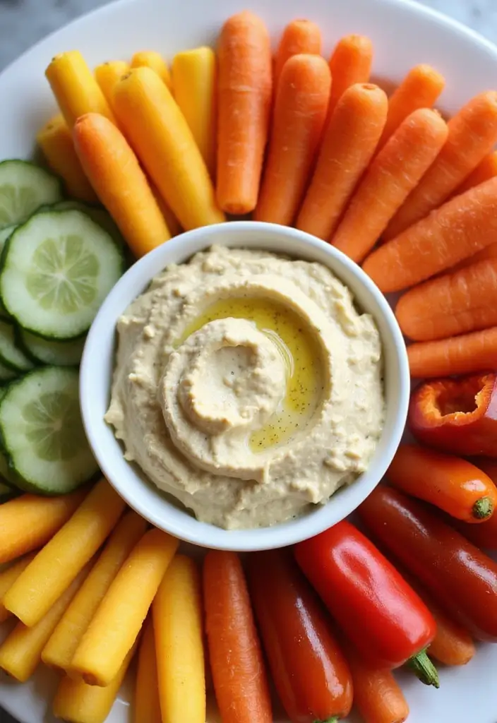 25 Raw Vegetable Salad Recipes That Are Crunchy and Healthy 120 25 Raw Vegetable Salad Recipes That Are Crunchy and Healthy - 24. Raw Veggie and Hummus Salad