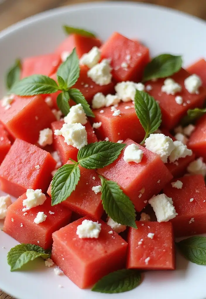 25 Raw Vegetable Salad Recipes That Are Crunchy and Healthy 127 25 Raw Vegetable Salad Recipes That Are Crunchy and Healthy - 25. Watermelon and Feta Salad