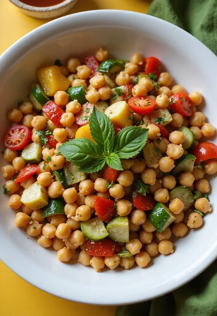 25 Raw Vegetable Salad Recipes That Are Crunchy and Healthy 29 25 Raw Vegetable Salad Recipes That Are Crunchy and Healthy - 5. Mediterranean Chickpea Salad