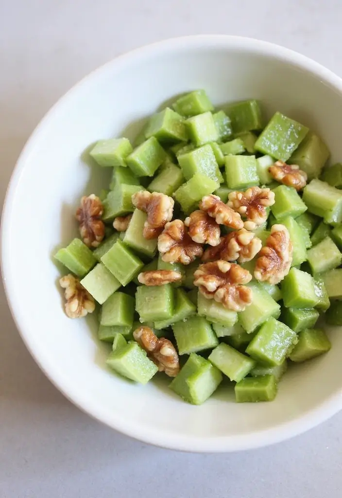 25 Raw Vegetable Salad Recipes That Are Crunchy and Healthy 37 25 Raw Vegetable Salad Recipes That Are Crunchy and Healthy - 7. Crunchy Celery and Walnut Salad