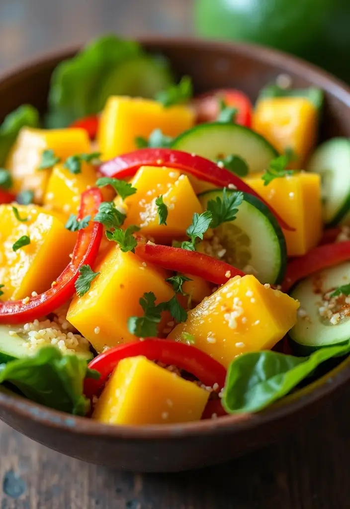 25 Raw Vegetable Salad Recipes That Are Crunchy and Healthy 45 25 Raw Vegetable Salad Recipes That Are Crunchy and Healthy - 9. Thai Mango Salad