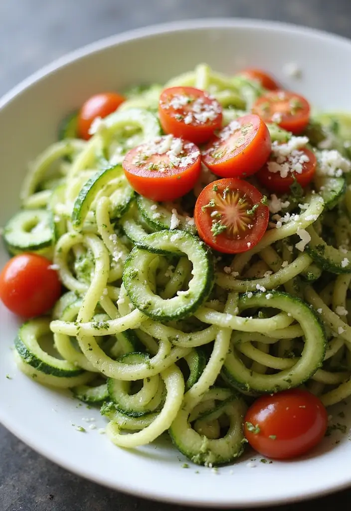 25 Salad Lunch Meal Prep Recipes for a Fresh Work Week 48 25 Salad Lunch Meal Prep Recipes for a Fresh Work Week - 10. Zucchini Noodle Salad with Pesto