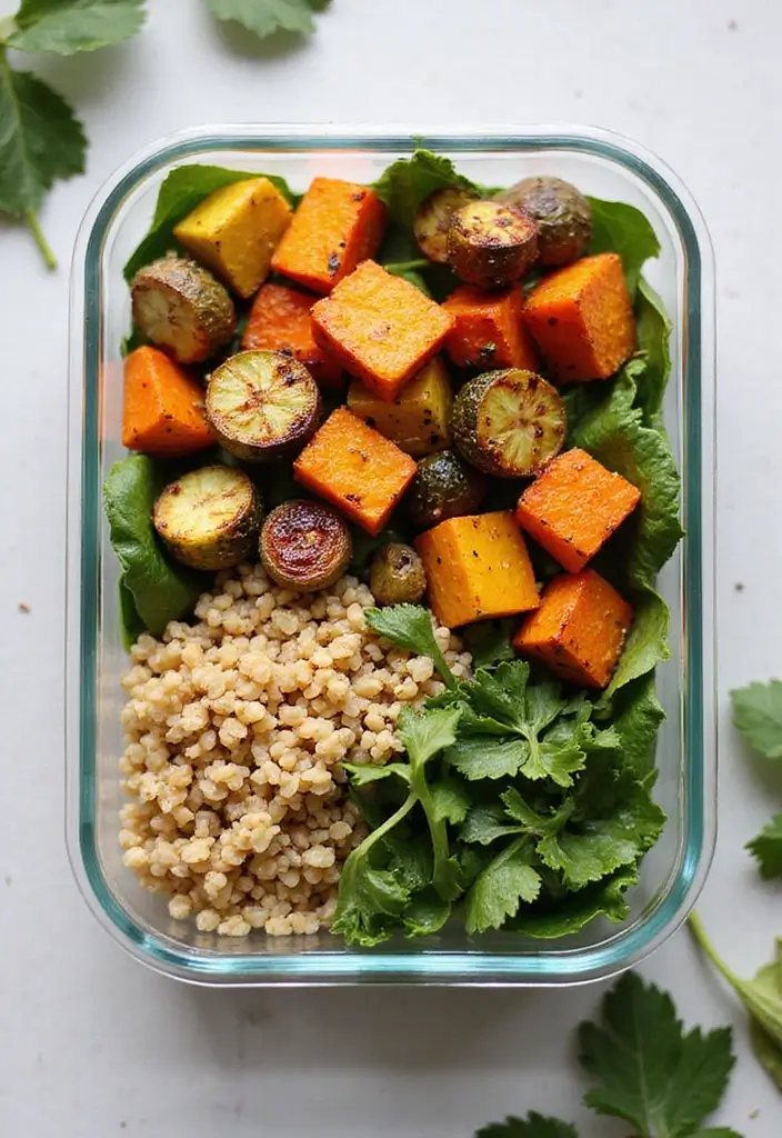 25 Salad Lunch Meal Prep Recipes for a Fresh Work Week 20 25 Salad Lunch Meal Prep Recipes for a Fresh Work Week - 4. Roasted Vegetable and Farro Salad