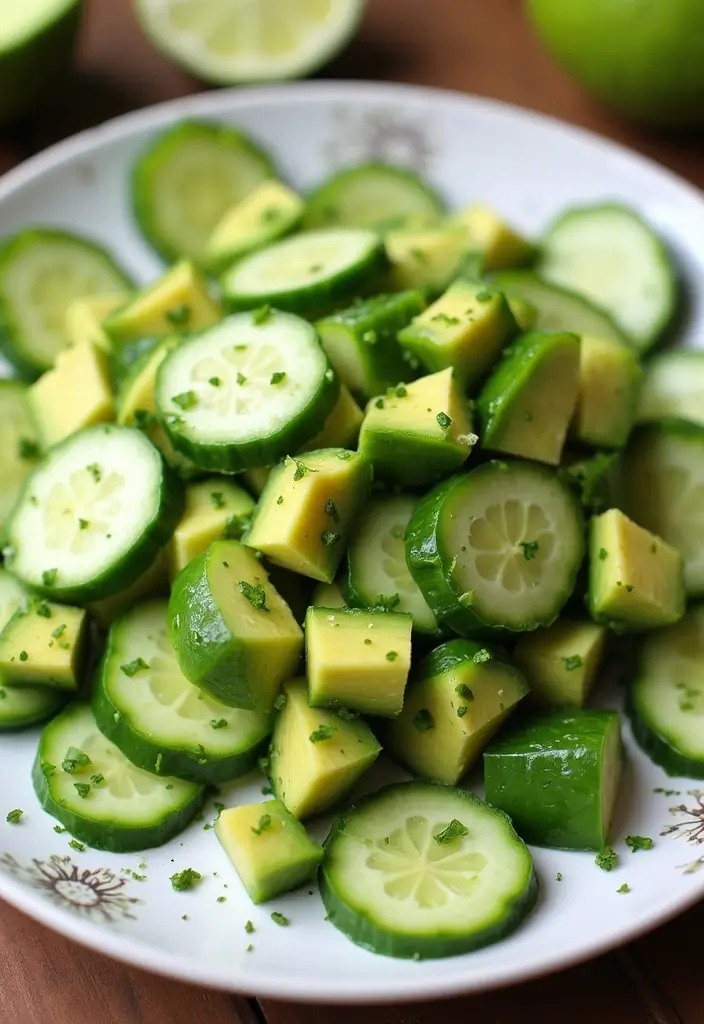 25 Salad Recipes for Dinner Party That Impress Every Guest 60 25 Salad Recipes for Dinner Party That Impress Every Guest - 14. Cucumber and Avocado Salad