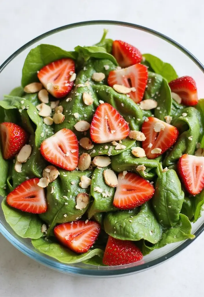 25 Salad Recipes for Dinner Party That Impress Every Guest 21 25 Salad Recipes for Dinner Party That Impress Every Guest - 5. Spinach Strawberry Salad
