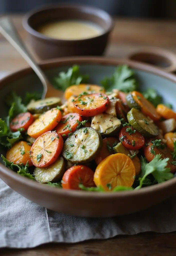 25 Salad and Go Copycat Recipes That Taste Just Like the Real Thing - 24. Roasted Veggie Salad with Tahini Dressing