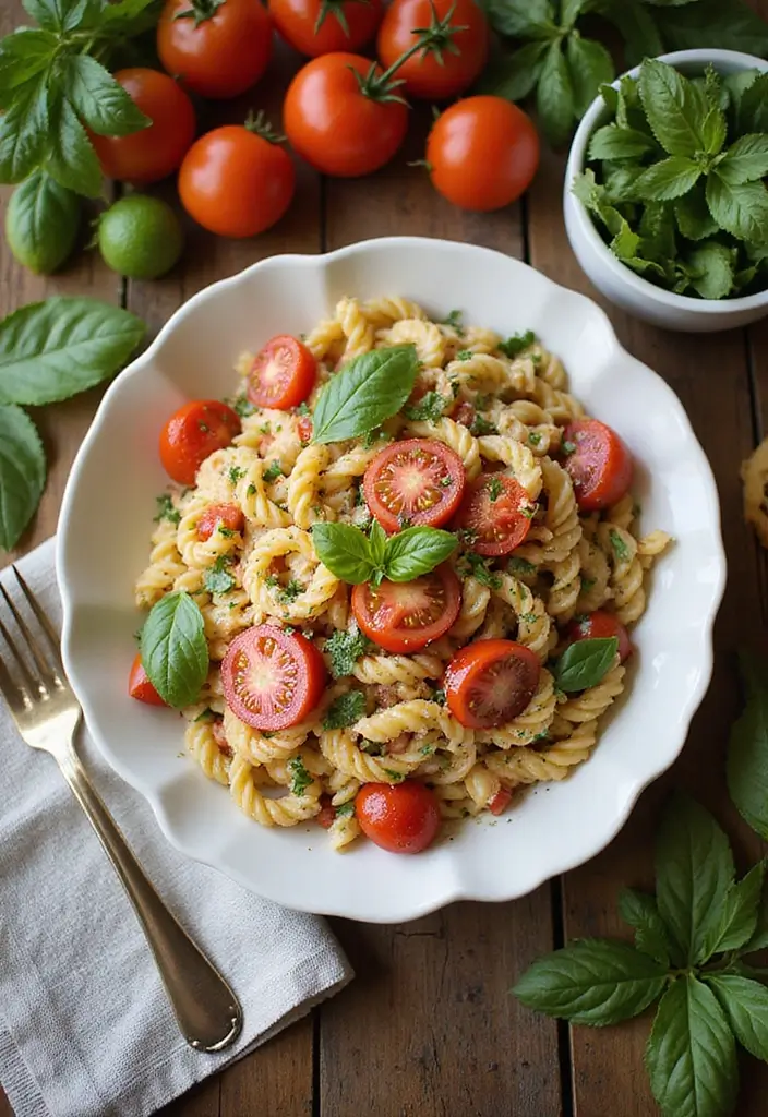 25 Simple Summer Salad Recipes for Light, Refreshing Meals 104 25 Simple Summer Salad Recipes for Light, Refreshing Meals - 20. Tomato Basil Pasta Salad