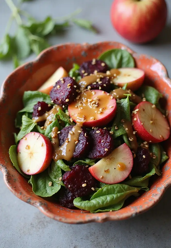 27 Beet and Apple Salad Recipes That Blend Sweet and Earthy Flavors 93 27 Beet and Apple Salad Recipes That Blend Sweet and Earthy Flavors - 19. Beet and Apple Salad with Sesame Dressing