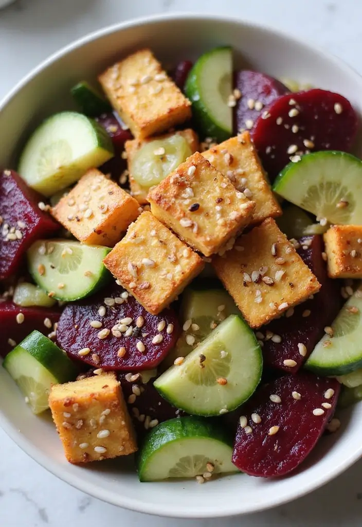 27 Beet and Cucumber Salad Recipes Packed with Freshness 96 27 Beet and Cucumber Salad Recipes Packed with Freshness - 20. Beet and Cucumber Salad with Sesame and Tofu