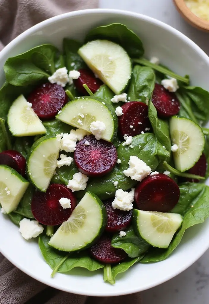 27 Beet and Cucumber Salad Recipes Packed with Freshness 113 27 Beet and Cucumber Salad Recipes Packed with Freshness - 23. Beet and Cucumber Salad with Spinach and Feta