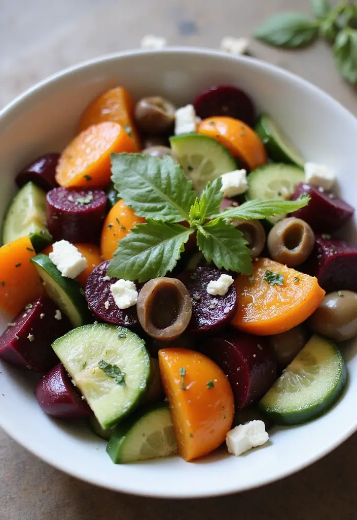 27 Beet and Cucumber Salad Recipes Packed with Freshness 11 27 Beet and Cucumber Salad Recipes Packed with Freshness - 3. Mediterranean Beet and Cucumber Salad
