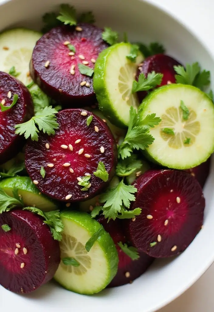27 Beet and Cucumber Salad Recipes Packed with Freshness 28 27 Beet and Cucumber Salad Recipes Packed with Freshness - 6. Asian-Inspired Beet and Cucumber Salad