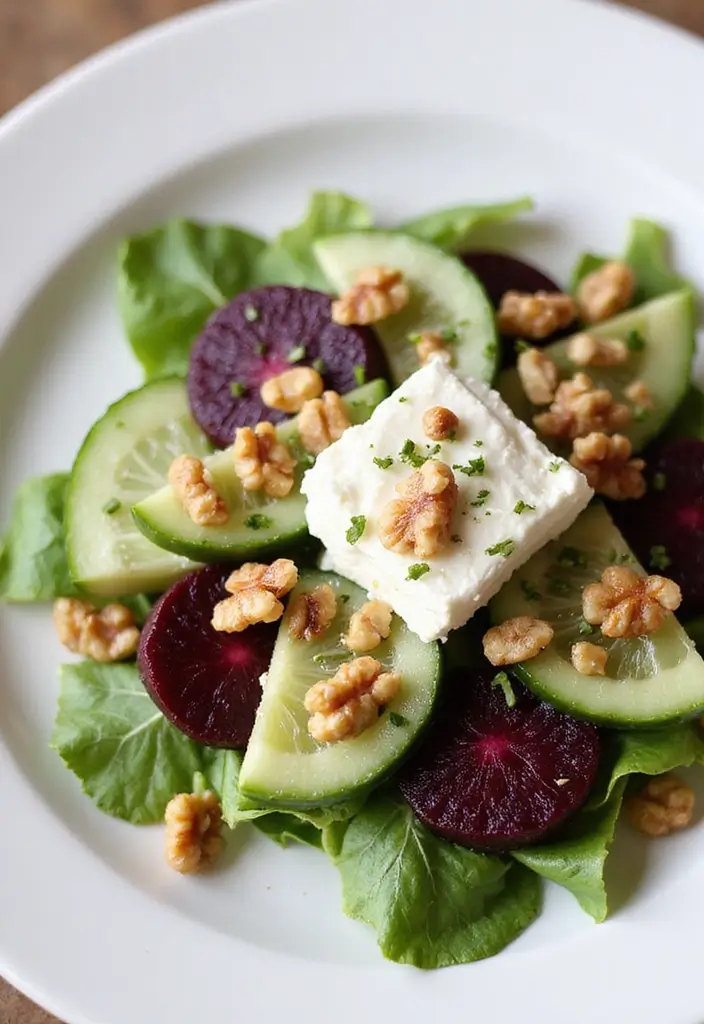 27 Beet and Cucumber Salad Recipes Packed with Freshness 41 27 Beet and Cucumber Salad Recipes Packed with Freshness - 9. Beet and Cucumber Salad with Goat Cheese and Walnuts