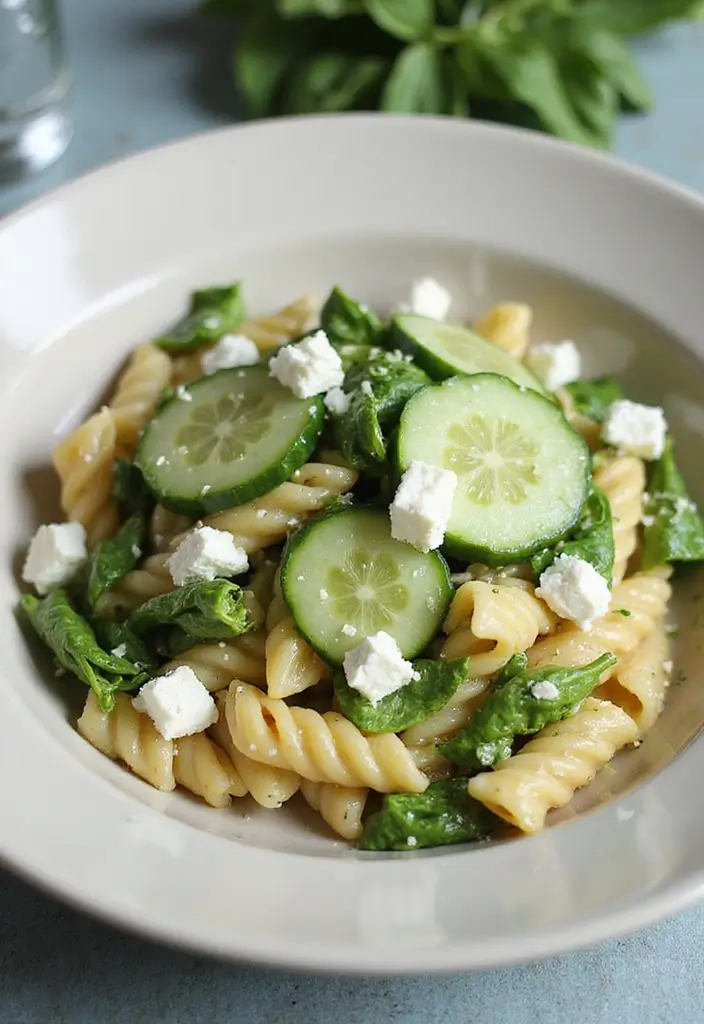 27 Low Cal Pasta Salad Recipes Perfect for Weight Loss Goals 41 27 Low Cal Pasta Salad Recipes Perfect for Weight Loss Goals - 9. Cucumber and Feta Pasta Salad