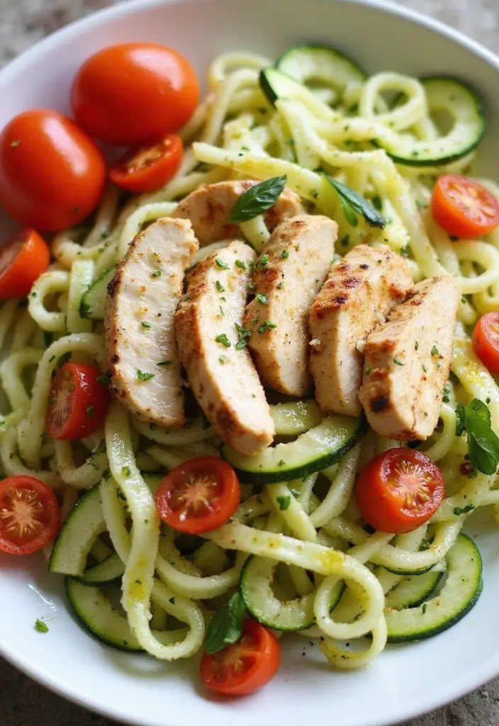 27 Low Carb High Protein Salad Recipes to Keep You Fit and Full 103 27 Low Carb High Protein Salad Recipes to Keep You Fit and Full - 19. Zucchini Noodle Salad with Chicken