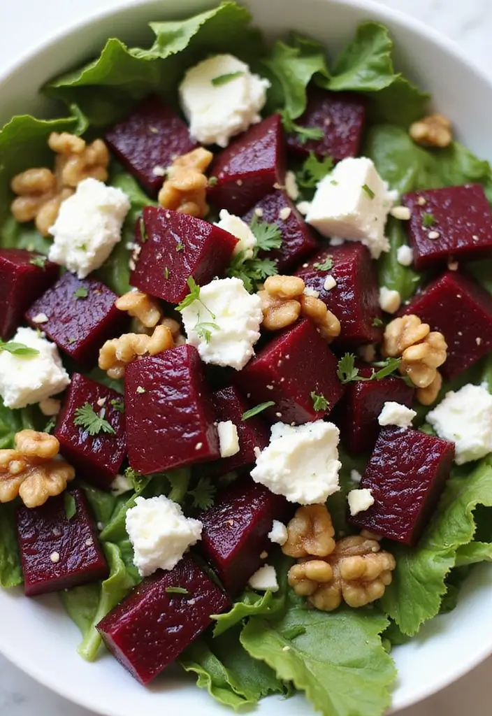 27 Low Carb High Protein Salad Recipes to Keep You Fit and Full 141 27 Low Carb High Protein Salad Recipes to Keep You Fit and Full - 25. Roasted Beet Salad with Goat Cheese