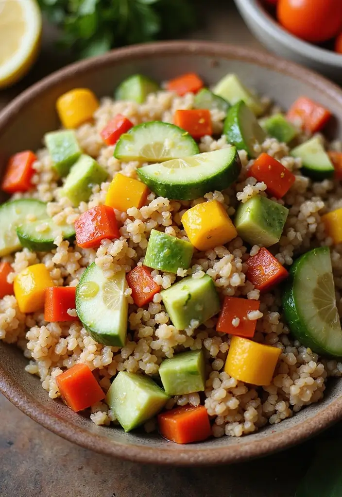 27 Low Carb High Protein Salad Recipes to Keep You Fit and Full 146 27 Low Carb High Protein Salad Recipes to Keep You Fit and Full - 26. Farro Salad with Vegetables